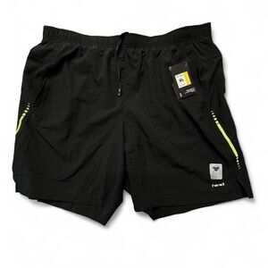 NWT Hind Running Shorts Men’s XL Black Neon Reflective Lined Performance B41
